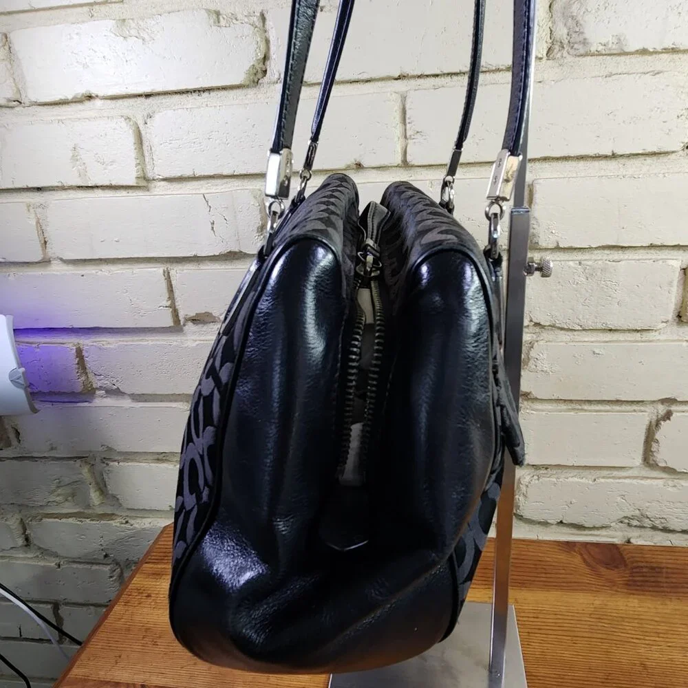 Coach Madeline Black Signature C's Satchel Handbag Purse C